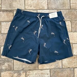 Hollister Navy Marlin Swim Trunks